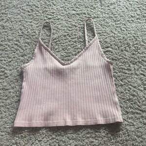 H&M Pink Ribbed Crop Camisole